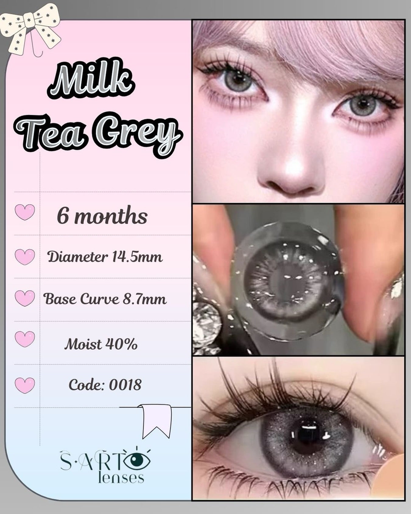 Milk Tea Gray 6-month Disposal Contact Lens