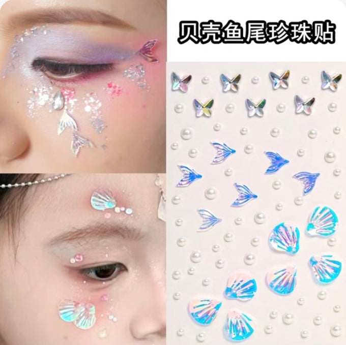 Face Sticker - Blue Mermaid