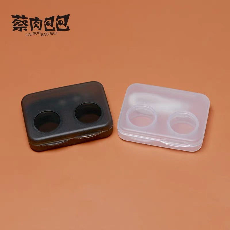 Contact Lenses Portable Double Case Plastic - (Random Color & Random Style)