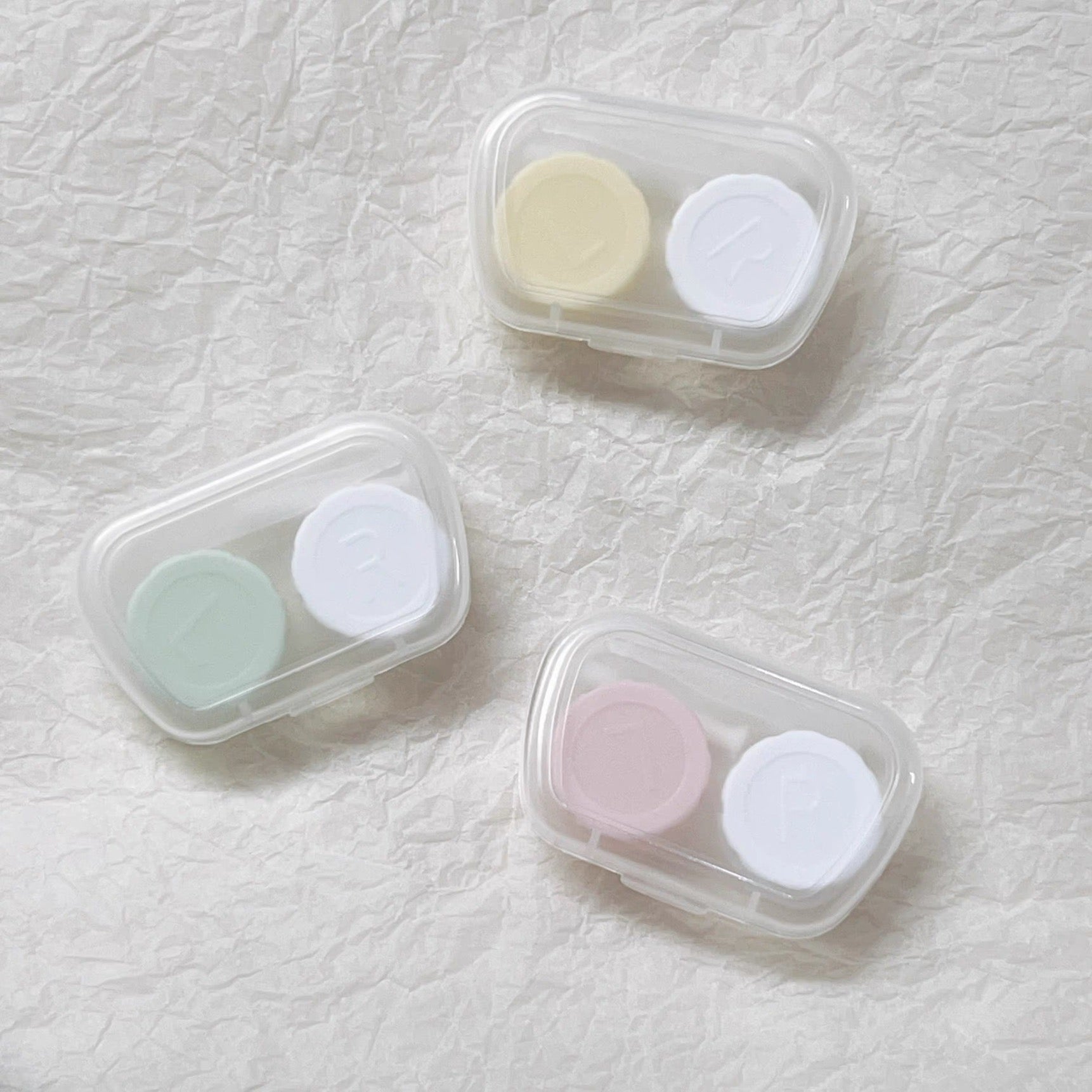 Contact Lenses Portable Double Case Plastic - (Random Color & Random Style)