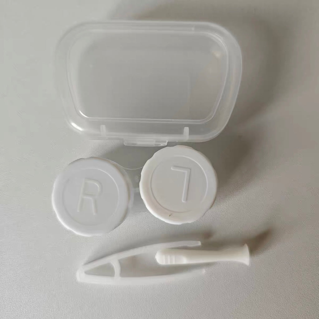 Contact Lenses Portable Double Case Plastic - (Random Color & Random Style)