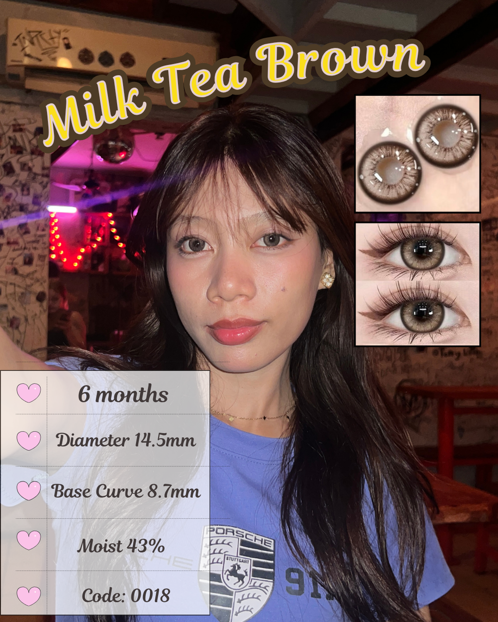 Milk Tea Brown 6-month disposable Contact Lenses